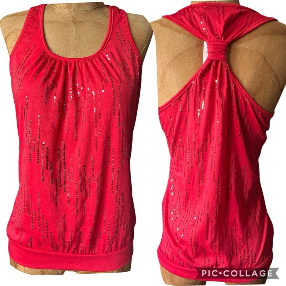 HeartSoul Sparkling Red Tank Top NWT M